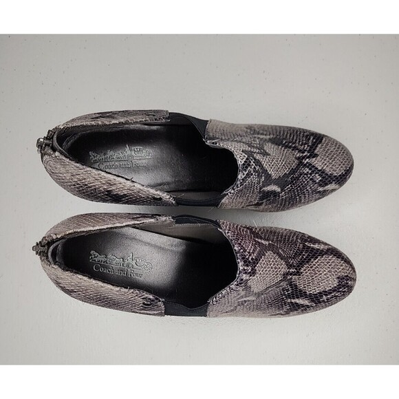 Coach And Four Heels Pumps Gray Python Print Shoe Zip Close Women's Size 8.5 - Picture 7 of 8